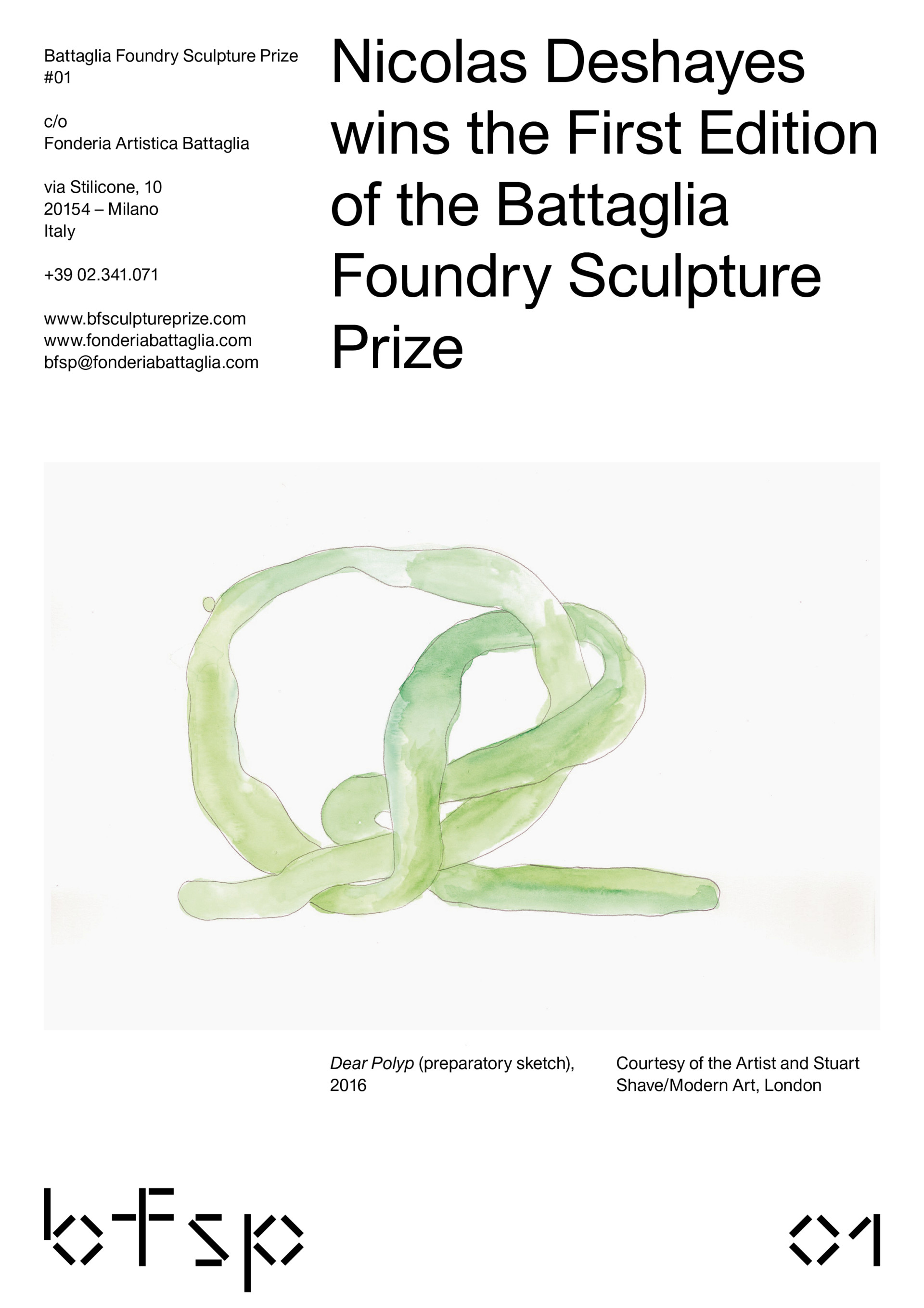 MOUSSE AGENCY BATTAGLIA FOUNDRY SCULPTURE PRIZE — 2016